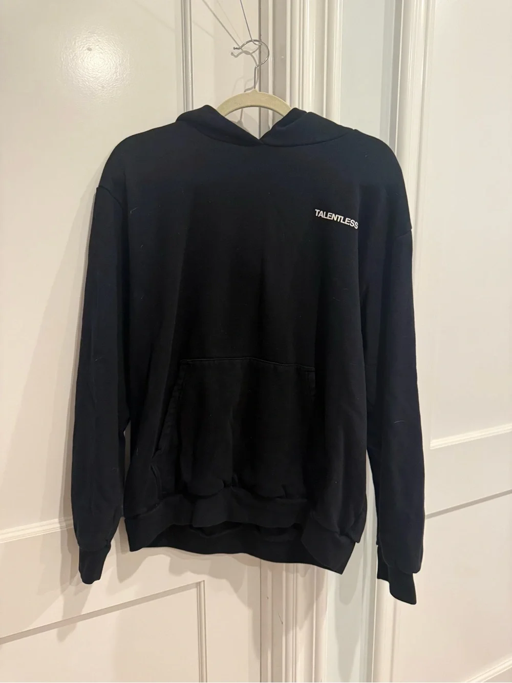 TALENTLESS Black Minimal Logo Hoodie - Picture 1 of 3